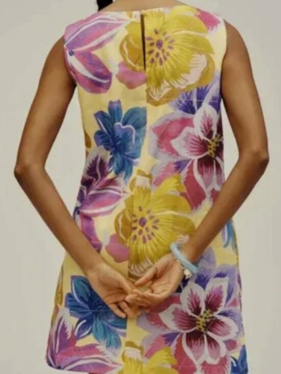 Farm Rio Floral Mini Shift Dress Sleeveless Women's Size L - Picture 2 of 2
